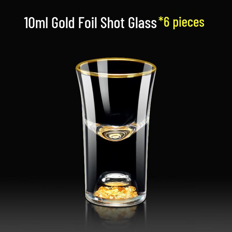 Shangqi Gold Foil Bullet Shot Glass & Decanter Set