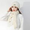 Women's Korean Style Knit Beanie and Scarf Set - Warm, Versatile, Solid Color