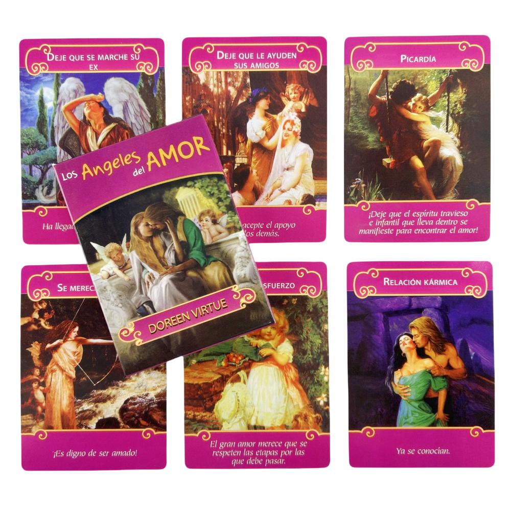 English The Romance Angles Oracle Spanish Los Angeles Del Amor Oracle Cards Tarot Deck Board Games For Party