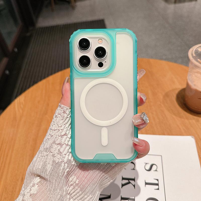 Three-in-one Magnetic Phone Case for IP16 Pro Max Second Generation Colorful for IP16pro Transparent TPU