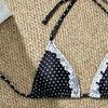 Bikini Swimsuit Women 2026 Cute Sexy with Tie Straps Small Chest Gathering Polka Dot Two-piece Triangle Swimsuit Vacation Spring