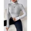 QICED Women's Fashion Casual Solid Color Print Long Sleeve  Blouses & Shirts