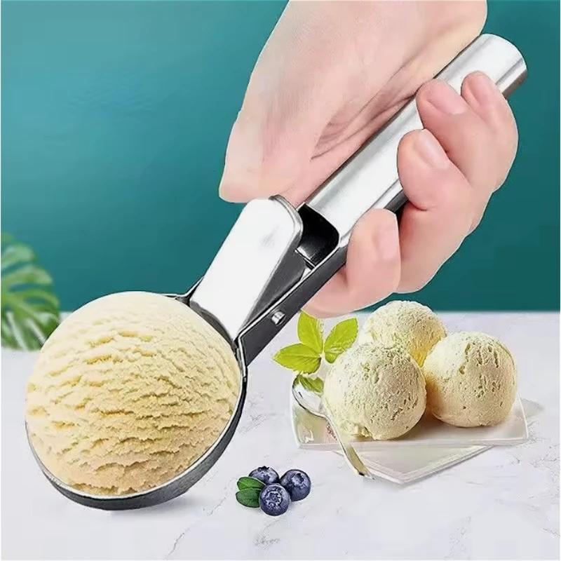 

2026 Multifunctional Ice Cream Scoops Stainless Steel Dual-Purpose Scoop Fruit Watermelon Spoon Ball Scoop Household Ice Cream Tools 19*5.7CM