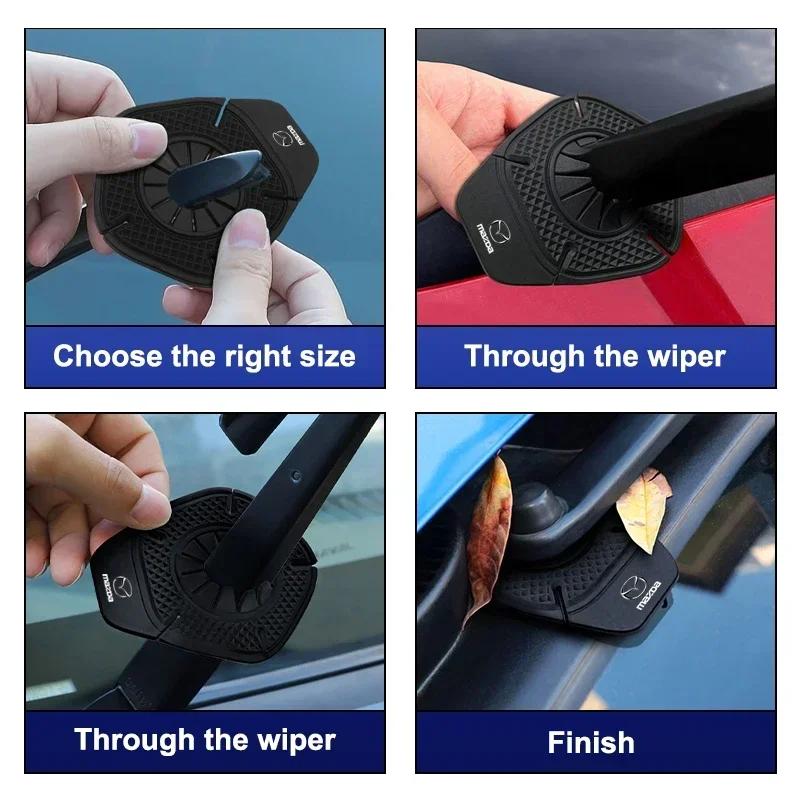 2Pcs Car Windshield Wiper Protective Cover Dust Wiper Emblem Car Styling for Mazda 3 RX8 CX3 Axela Demio Atenza 6 CX5 2 CX9 MX5
