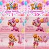 Pink Cartoon Patrol Party Decoration 1-10, Skye the Cute Little Dog Background, Supplies for