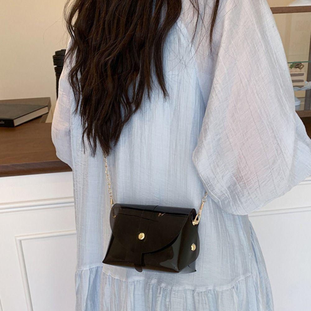 Kawaii Transparent Crossbody Bag Candy Color Mini Lipstick Bag Elegant Jelly Shoulder Bag  Shopping