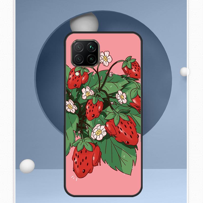 Cottagecore Fruit Strawberry Frog For Huawei Nova 12s 12i 11i 8i Y91 Y60 Y70 Y72 Y90 Y61 9 10 SE P20 P40 Lite P30 P60 Pro Case