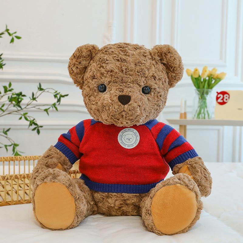 

Retro Sweater Bear Plush Toys Children Sleeping Comfort Pillow Grab Machine Doll Home Decoration Gift 25cm【0.52kg】