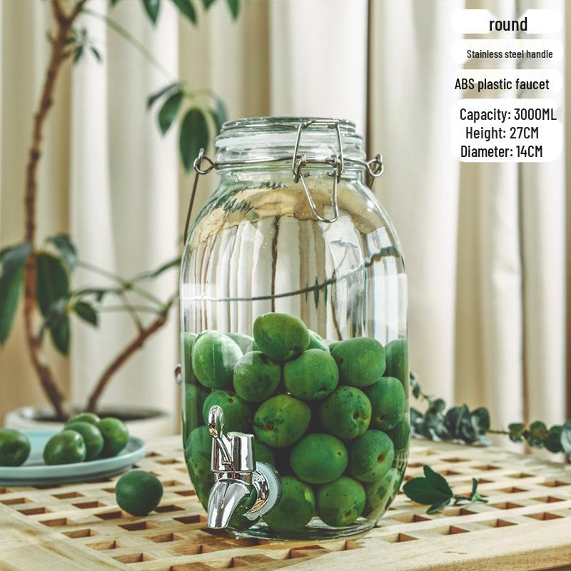Food-Grade Glass Storage Jar for Nuts, Grains, Wine, Tea, and Honey