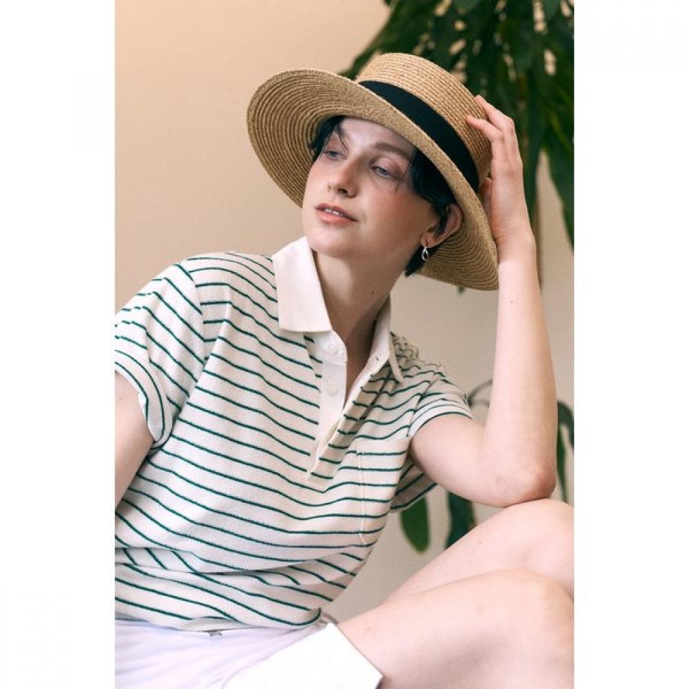 Terry Stripe Short Sleeve Shirt White Single option