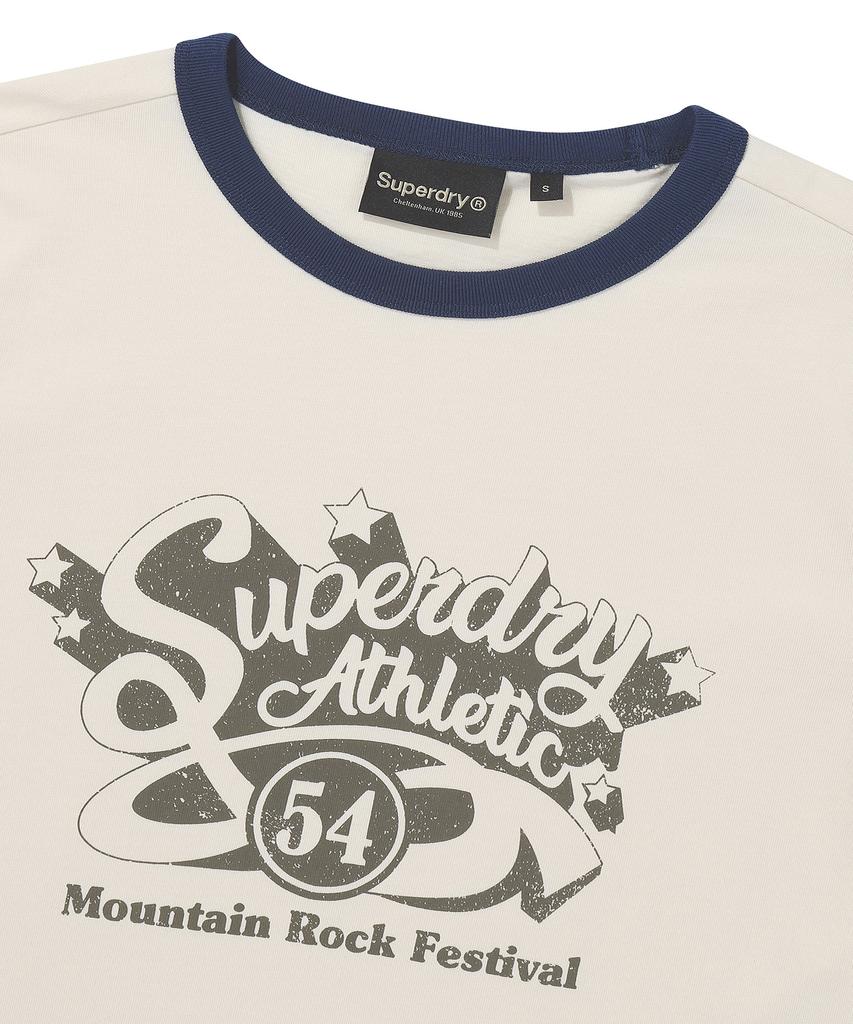 Syupeodeulai W Crop Festival Ringer T-Shirt Ivory