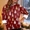 Women's Fashion Casual Long Sleeve Christmas Printed Hooded Sweatshirt