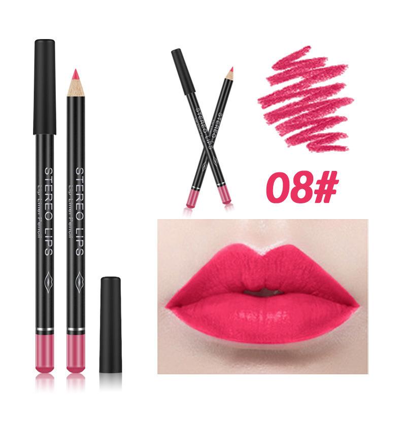 VIBELY Matte Lip Liner Pencil Waterproof Long-Lasting Smudge-Proof Precise Lip Definer Multiple Shades Single