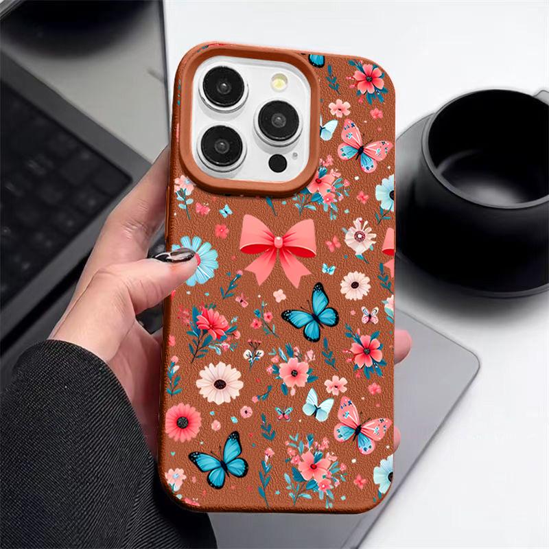 Butterfly Flowers Case For iPhone 16 Pro Max 15 14 13 12 11 Shockproof Slim Soft Silicone Case Cover
