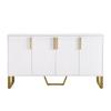 Sideboard mit 4 Türen, Hochglanz Kommode mit Metallgriffen und Beine, für Esszimmer, Wohnzimmer & Schlafzimmer