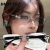 Anti Blue Light Diamond Cutting Men Women Frameless Reading Eyewear Metal High-definition Presbyopia Glasses