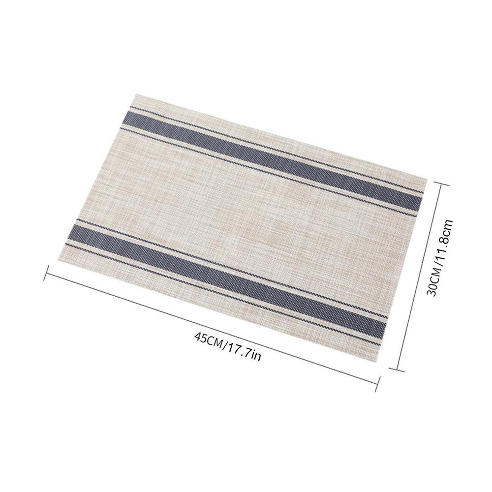 3Pcs Stripe Placemats Heat-Resistant Woven Vinyl PVC Table Mats for Dining Table Washable