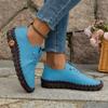 Buty Damskie Mokasyny ze Skóry PU dla Kobiet Wygodne Wsuwane Płaskie Buty Ręcznie Szyte Nicią Lekkie Buty dla Mamy Zapatillas De Mujer