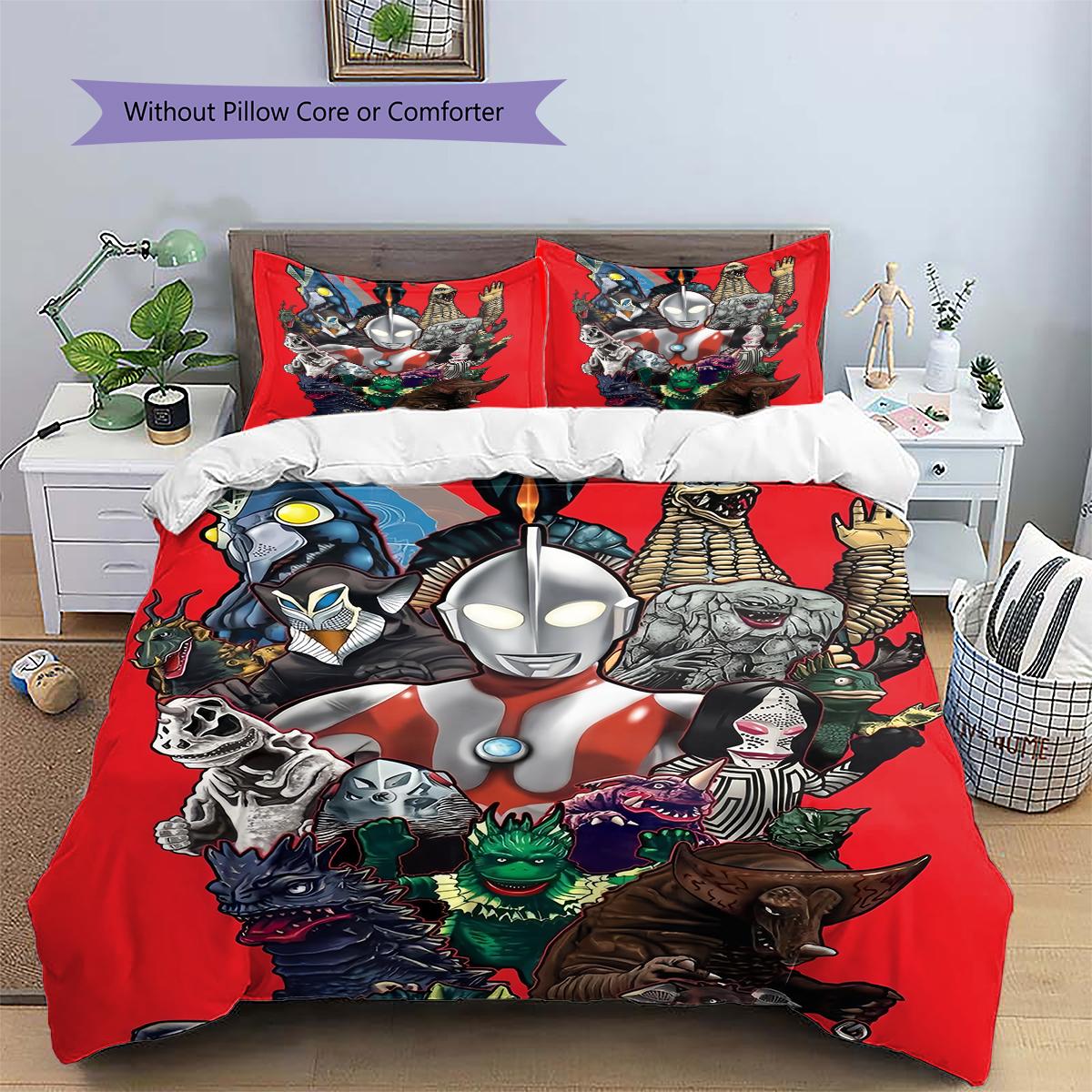 

Ultraman Retro Poster Bedding Set, Vintage Hero Art Bedroom Decor, Classic Collection Home Gift.chl 135x200cm