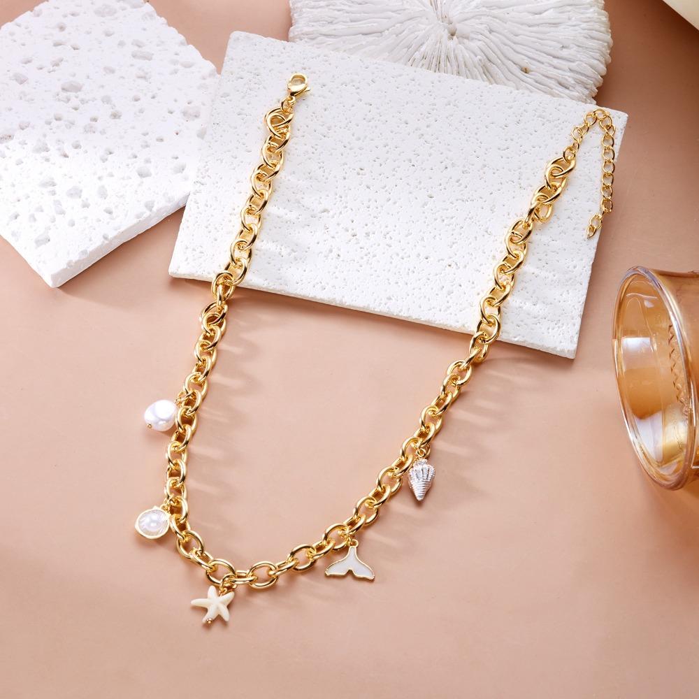 Retro Temperament Boho Choker Biżuteria Wielowarstwowy Design Koralik Perła Naszyjnik Damska Moda