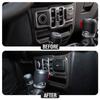 Carbon Fiber Door Window Control Panel Cover Trim for Jeep Wrangler JL 2018-2022