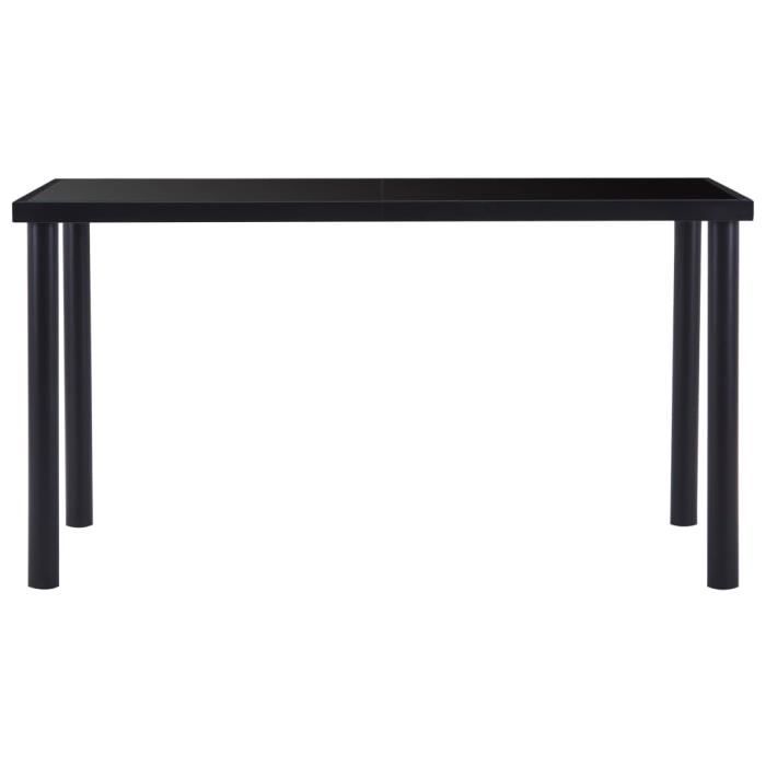 Dining Table - VIDAXL - Black - Tempered Glass - 140x70x75 Cm