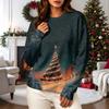 Women's Casual Long Sleeve Christmas Print Neck Pullover Sweatshirt Top