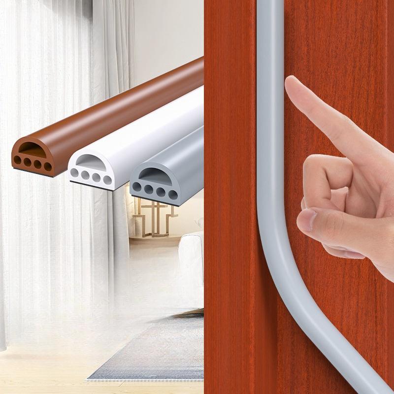 New 6M Silicone Rubber Weather Strip I/E/D Type Seal Strip for Doors Windows Self Adhesive Anti Collision Soundproof Waterproof