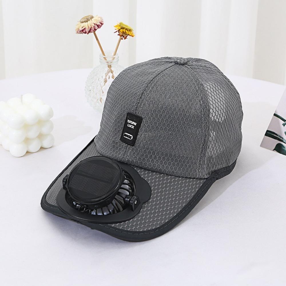 Breathable Baseball Cap USB Charging Full Mesh Hats New Solar Fan Hat  Outdoor