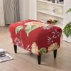 1PC Nordic Floral Ottoman Cover Spandex Rectangle Footstool Cover All-inclusive Sofa Footrest Slipcover Protector housse de pouf