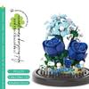 Micro Flower Bouquet Bonsai Building Block Artificial Plastic Plant Dust Cover Micro Model Home Decoration Toy Kid Birthday Gift