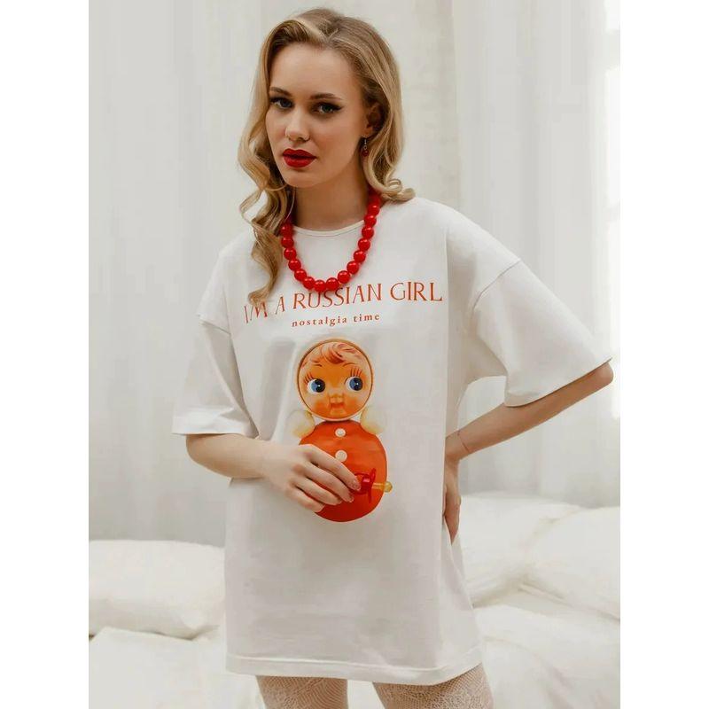 New Letter Printed T-Shirt Fashion Wind New Fashion Casual Loose round Neck Print T-shirt