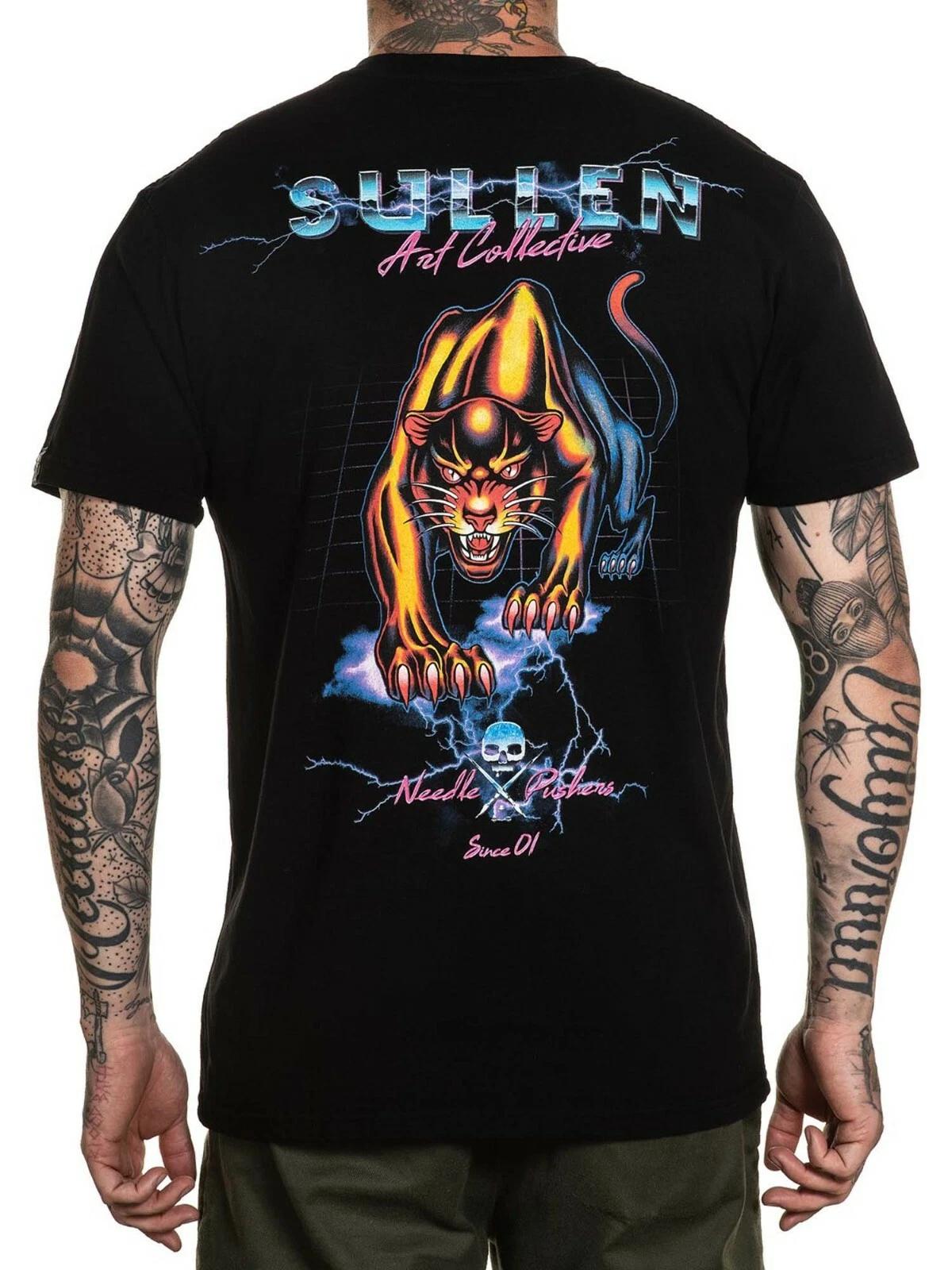 

Sullen Men s Night Panther Short Sleeve Premium T-shirt Tattoo Neon Style Tee M