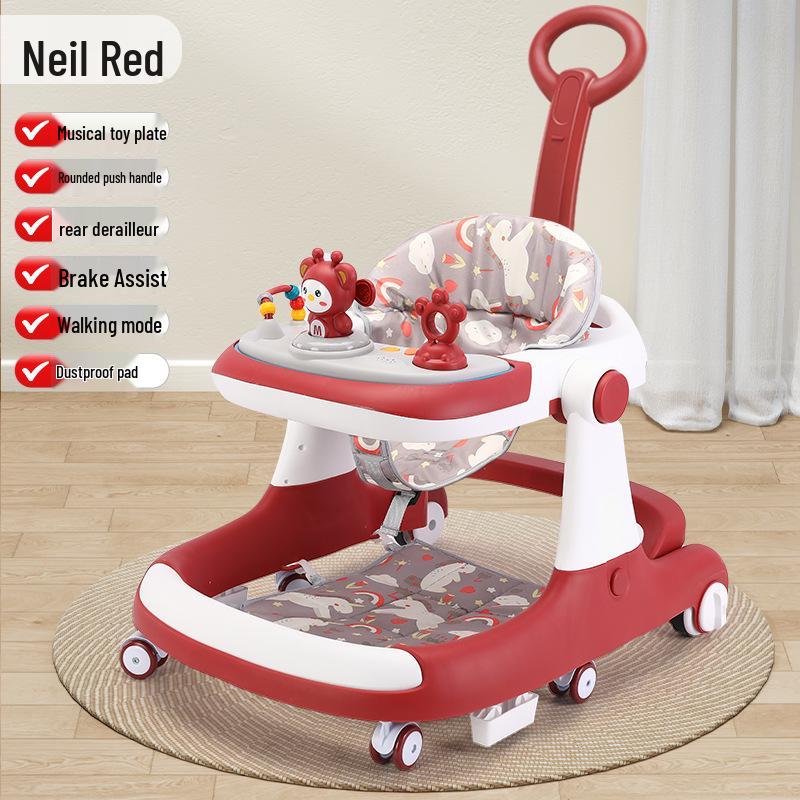 Adjustable Multifunctional Baby Walker for 6-18 Months - Anti-Rollover Design for Boys and Girls