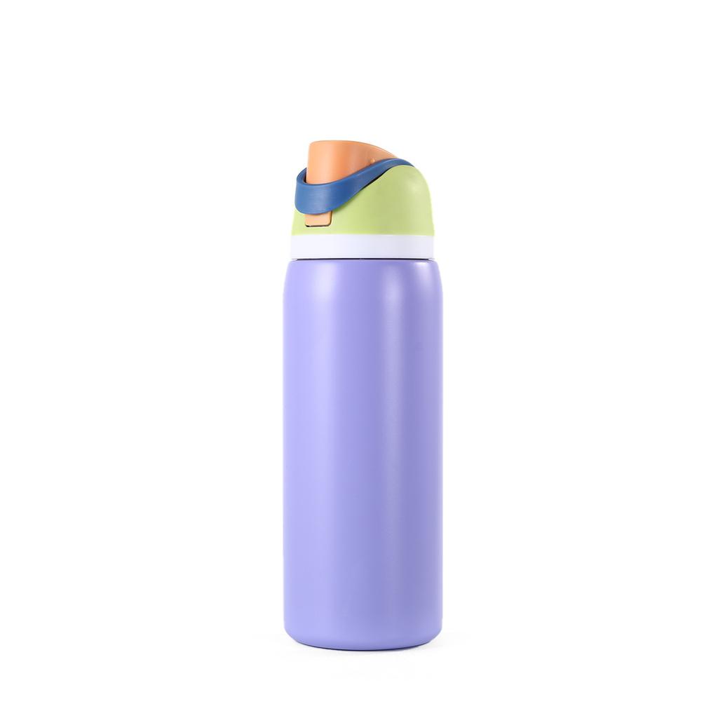 16/19/24/32OZ 304 Stainless Steel Insulated Water Bottle, Leakproof Flip Straw Thermos for Sports Gym Hiking