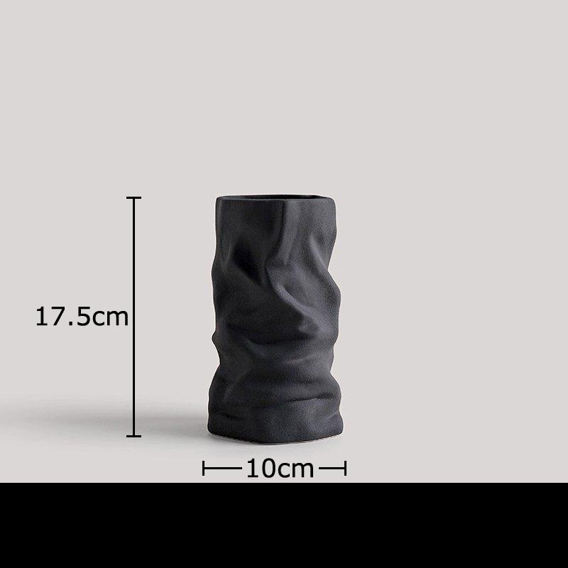 

Creative Pleated Ceramic Vase Desk Decoration Minimalist Flower Pots Flowers Arrangement Floral Vases Room Aesthetic Decor