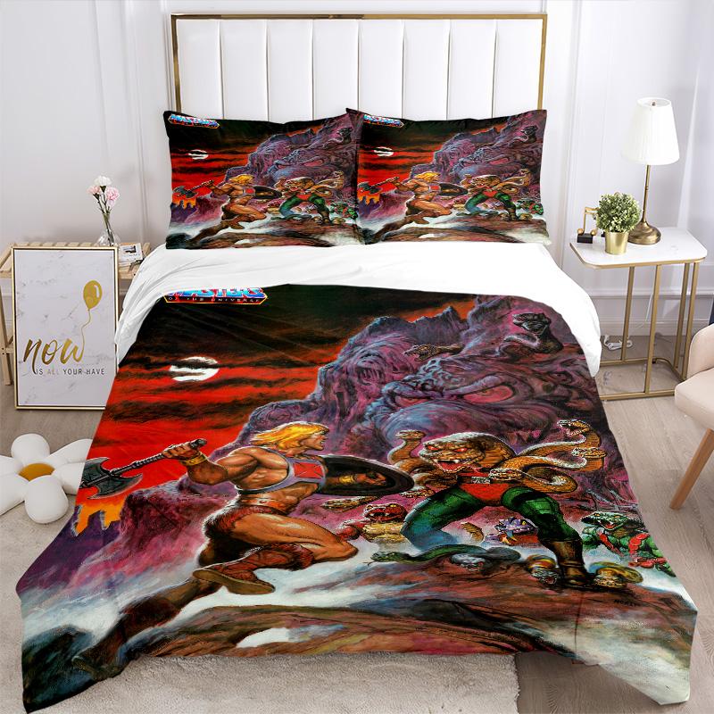 Heman Battle Cat Print 3Pcs Bedding Setduvet Cover With 2 Bedropillowcase Home Birthday Gift