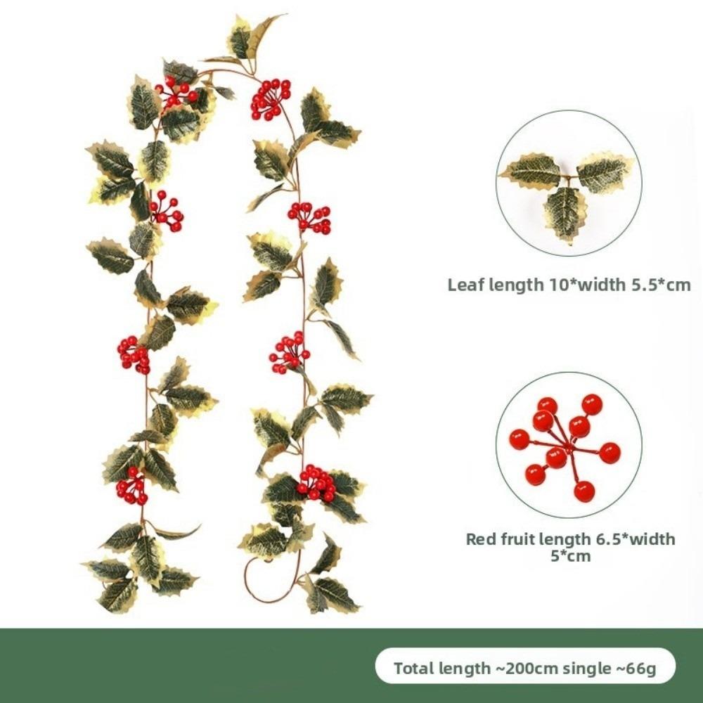 Multicolor Christmas Decorative Garland DIY Accessories Artificial Flower Hanging Wreath Red Berries Photo Props