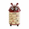 Trash Can Space-Saving Wheeled Bin Feline Decor
