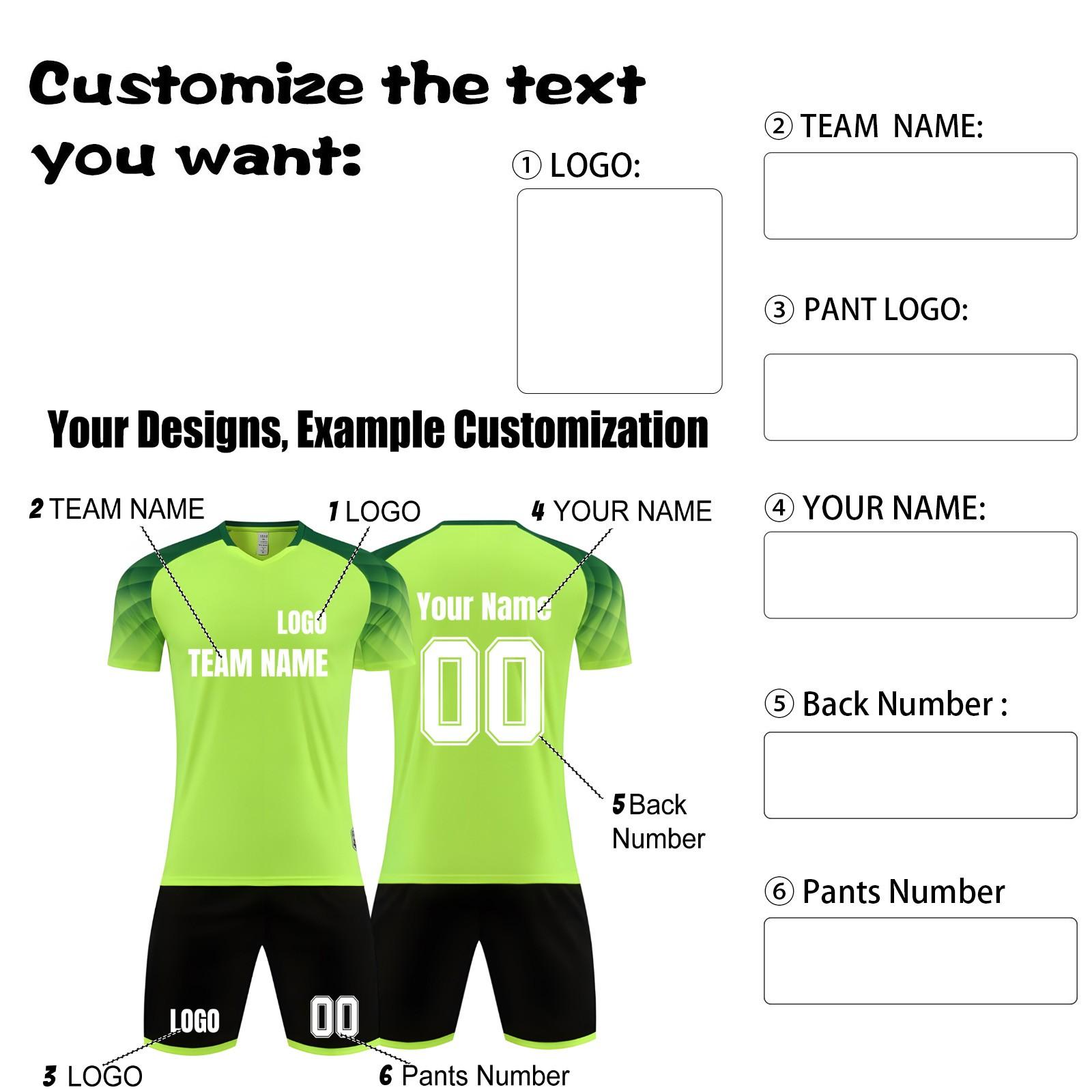 

Комплект персонализированных рубашек для мужчин и девочек с именем и номером, футбольные майки на заказ для мальчиков, тренировочный костюм L зелёный