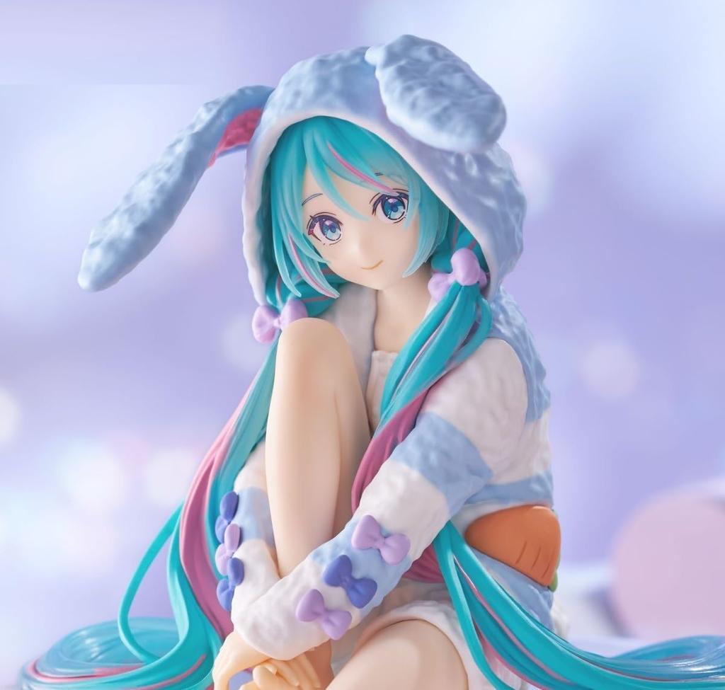 Hatsune Miku Noodle Stopper Figure - Bunny Ear Pajamas Blue Ver. - 1 Type