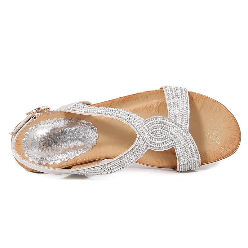 2024 damenschuhe Böhmischen neue mode strass sandalen plattform keilabsatz frauen schuhe
