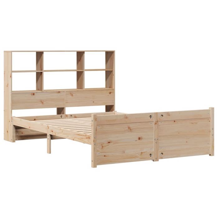 VidaXL Lit bibliothèque sans matelas 150x200 cm bois massif de pin 3322473