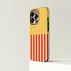 Luxury Clmj Bicolour Striped Yellow Pink Phone Case for iPhone 16 15 14 13 12 11 Pro Max Plus Magnetic Double-layer Cover