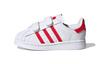 Adidas Originals SUPERSTAR Comfortable Breathable Low top Skateboard Shoes White Red Infant And Toddler FZ0644