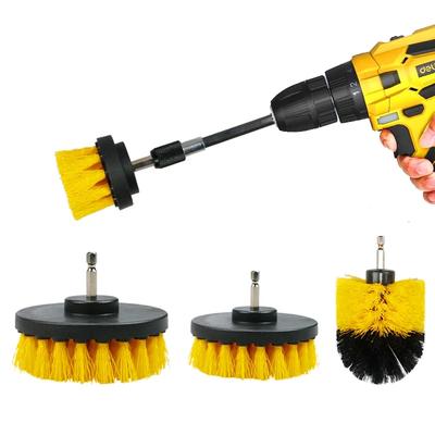 3/4 Stück/ Bohrbürsten-Set Power-Scheuerbürsten-Set Polierer Badezimmer-Schmutzpolier-Set mit Verlängerung Haushaltsreinigungswerkzeuge