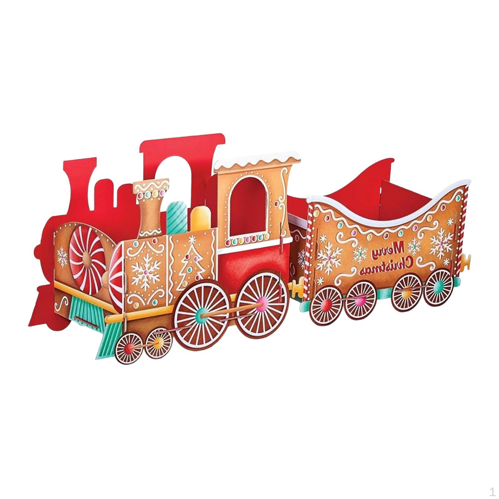 

Santa Gift Train Box Christmas Decoration Paper Organizer for Present Xmas Ornament 24cm
