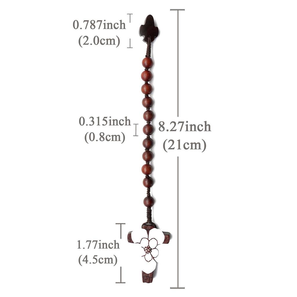 Handmade Rosewood Mala 8mm with Simple Shale Background and Rope-Woven Design