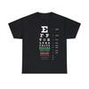 Snellen Eye Chart Graphic Tee Shirt, S-5XL