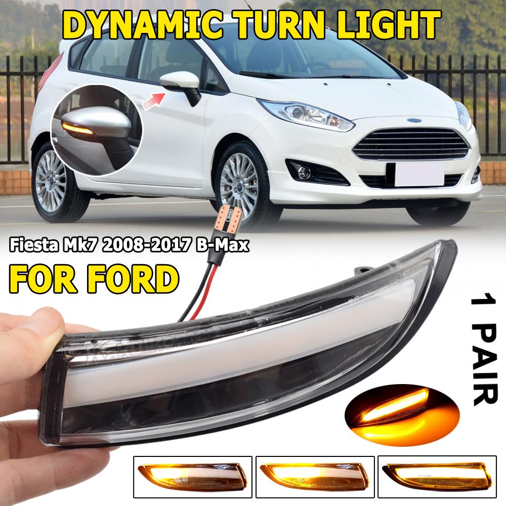 Dynamic Blinker For Ford Fiesta Mk7 2008-2017 B-Max 2012-2017 LED Side Wing Flowing Turn Signal Light Side Lamp Arrow